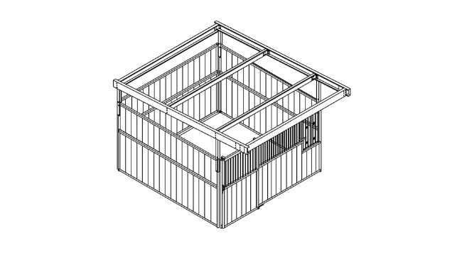 Shelter Kit #4: 12' x 12' Stall with Sliding Door