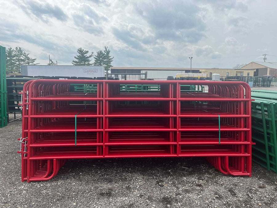 5' High Red Economy Corral Panels or Walk-Thru