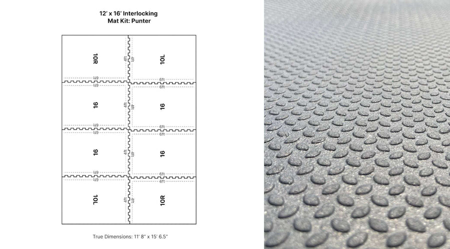 12' x 16' Punter Interlocking Rubber Stall Mat Kit