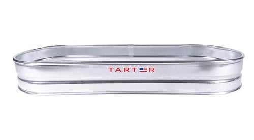 3' x 1' x 8' Oval Galvanized Planter Box