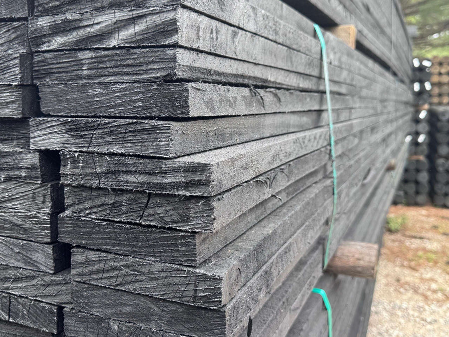 Black Pressure-Painted 1" x 6" x 16' Poplar Fence Board