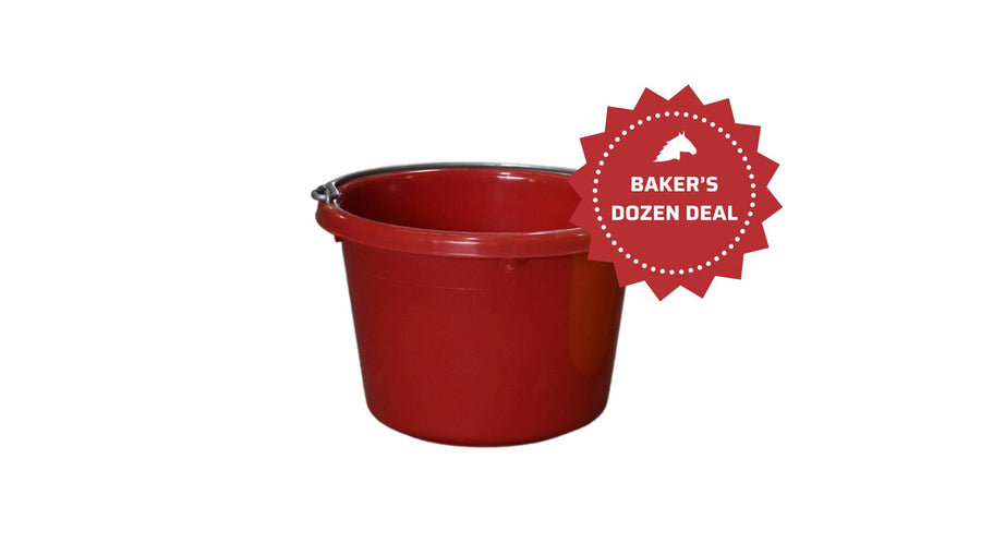 8 Quart Round Feed & Water Buckets, Baker's Dozen 13 Pack