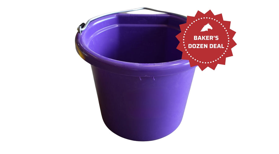 5 Gallon Flat Back Feed & Water Buckets, Baker's Dozen 13 Pack