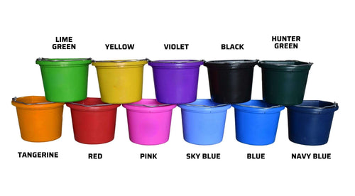 8 Quart Flat Back Feed & Water Buckets, Baker's Dozen 13 Pack