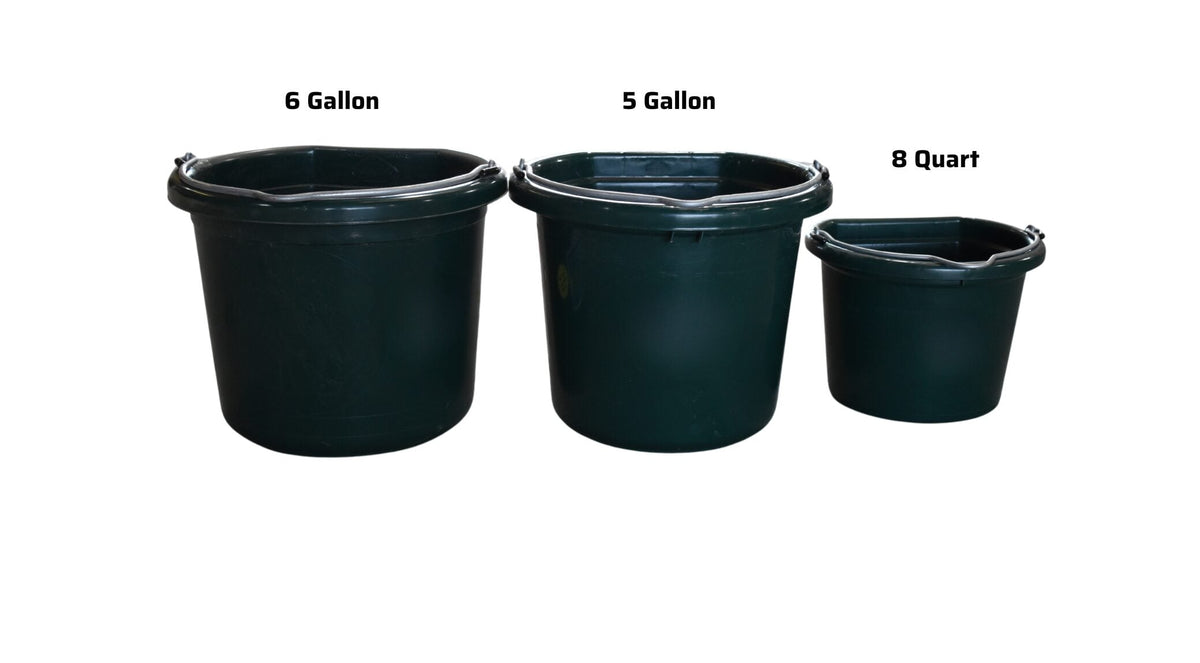 8 Quart Flat Back Feed & Water Buckets, Baker's Dozen 13 Pack — front view