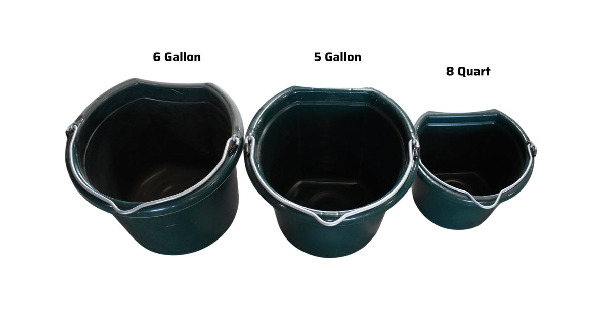 8 Quart Flat Back Feed & Water Buckets, Baker's Dozen 13 Pack — top view