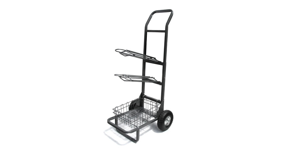 Rolling Saddle Cart, Gray Powder Coated Steel