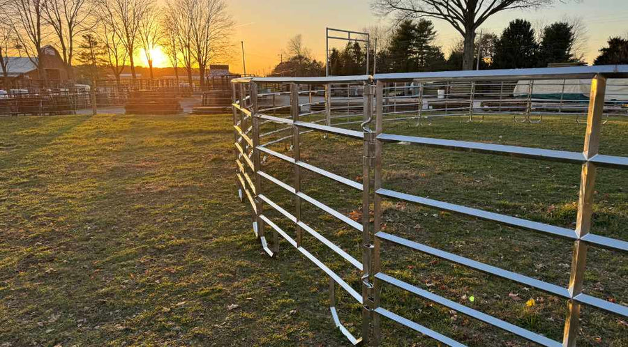 50' x 100' Cashmans CS Stainless Steel Horse Arena, 24 Panels & 2 Walk-Thrus