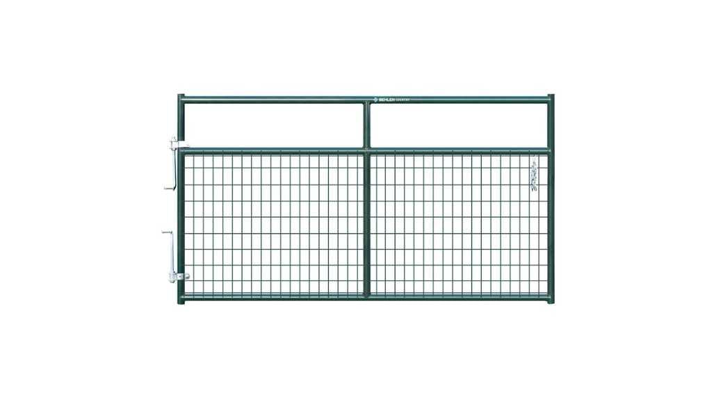 2" Wire Filled Horse Gate, Green Steel, 4' to 16'