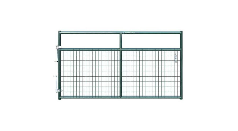 2" Wire Filled Horse Gate, Green Steel, 4' to 16'