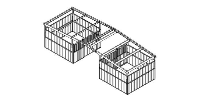 Shelter Kit #8: Two 12' x 12' Stalls with Breezeway