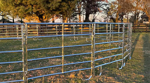 50' x 100' Cashmans CS Stainless Steel Horse Arena, 24 Panels & 2 Walk-Thrus