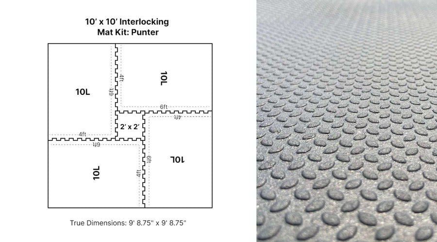 10' x 10' Punter Interlocking Rubber Stall Mat Kit