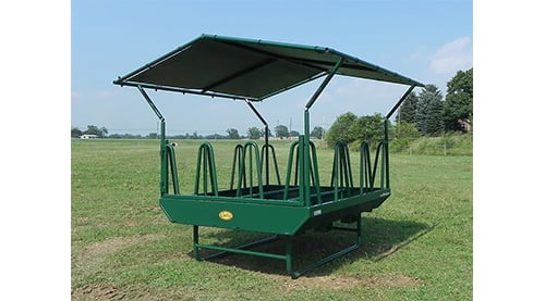 Tombstone Round Bale Pasture Feeder with Roof — alternate view 4