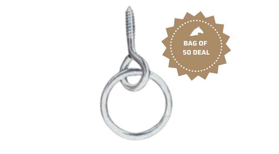 Zinc Plated Tie Ring & Screw Eye, Bag of 50