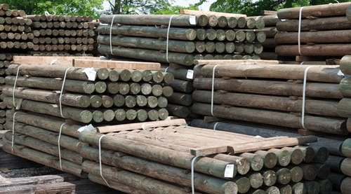 5" x 8' Pressure Treated Southern Yellow Pine Cylinder Fence Post