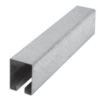 Galvanized Square Sliding Door Track, 8' to 12'