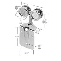 Trolley Hanger for Square Door Track, Pair — information graphic