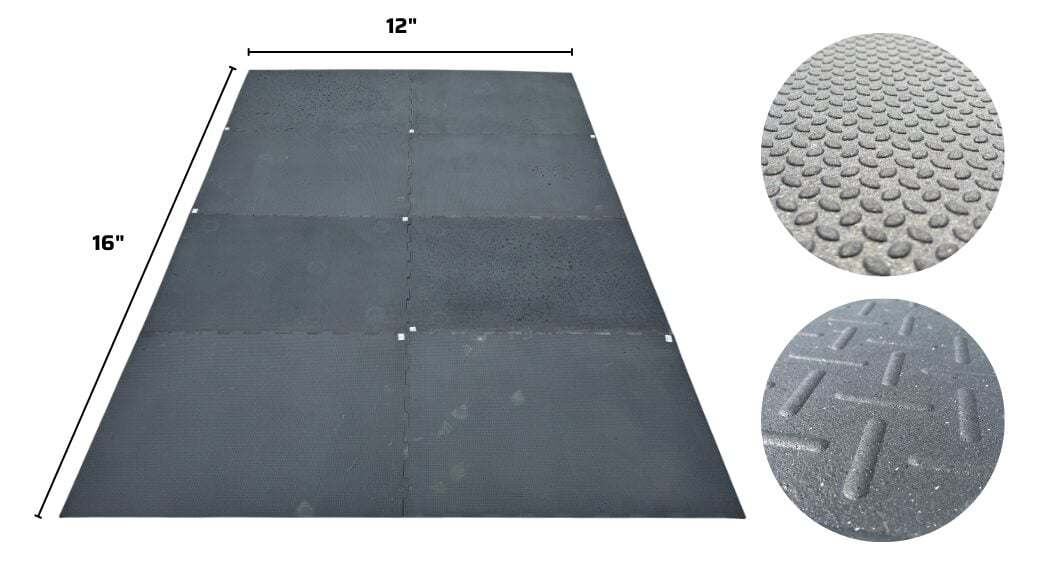 12' x 16' Diamond Interlocking Rubber Stall Mat Kit — alternate view 3