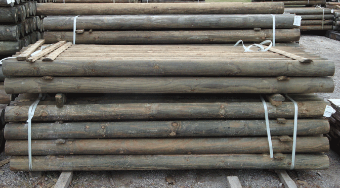5" x 10' Pressure Treated Southern Yellow Pine Cylinder Fence Post