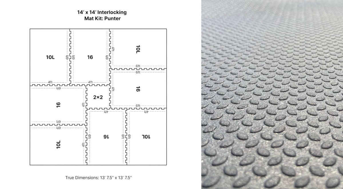 14' x 14' Punter Interlocking Rubber Stall Mat Kit