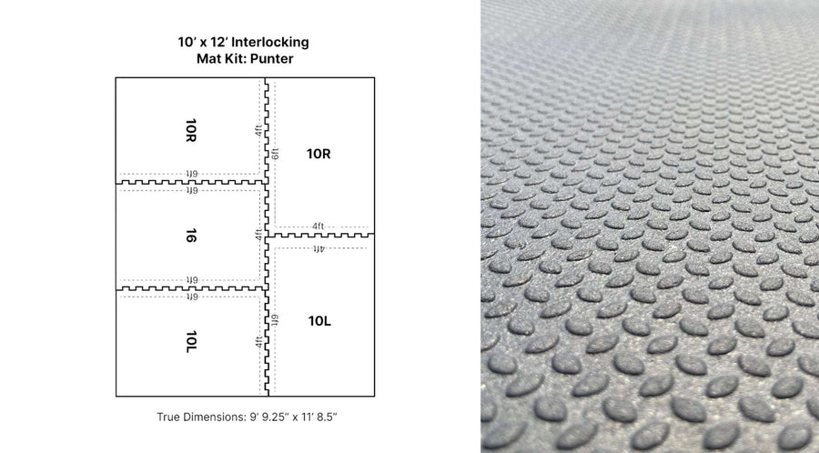 10' x 12' Punter Interlocking Rubber Stall Mat Kit