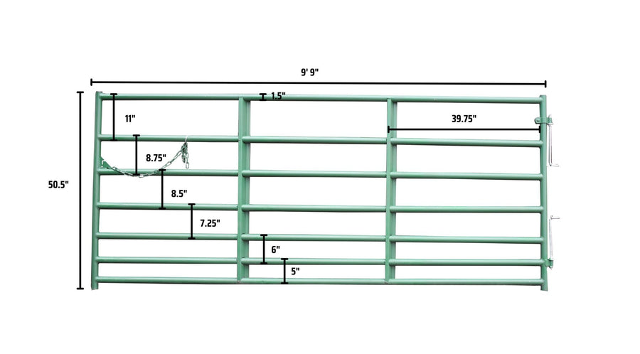 7 Bar Cashmans Regular Horse Gate, 4' to 20'