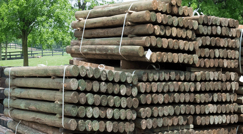 4" x 7 1/2' Pressure Treated Southern Yellow Pine Cylinder Fence Post