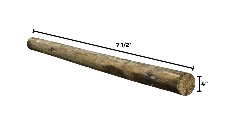 4" x 7 1/2' Pressure Treated Southern Yellow Pine Cylinder Fence Post
