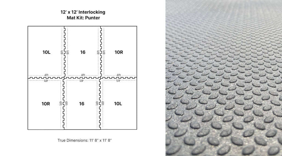 12' x 12' Punter Interlocking Rubber Stall Mat Kit