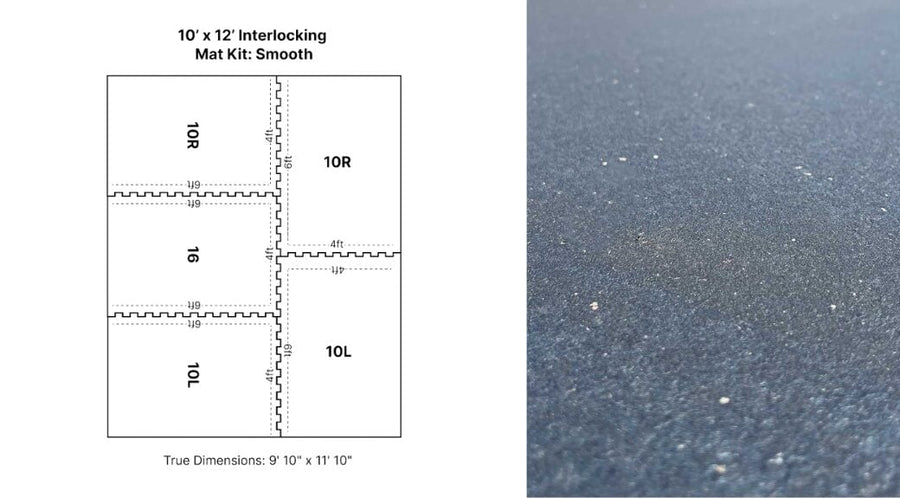 10' x 12' Smooth Interlocking Rubber Stall Mat Kit