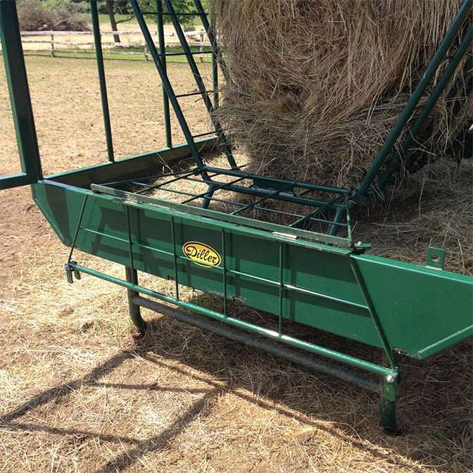 Heavy Duty Round Bale Pasture Feeder with End Gate for Horses