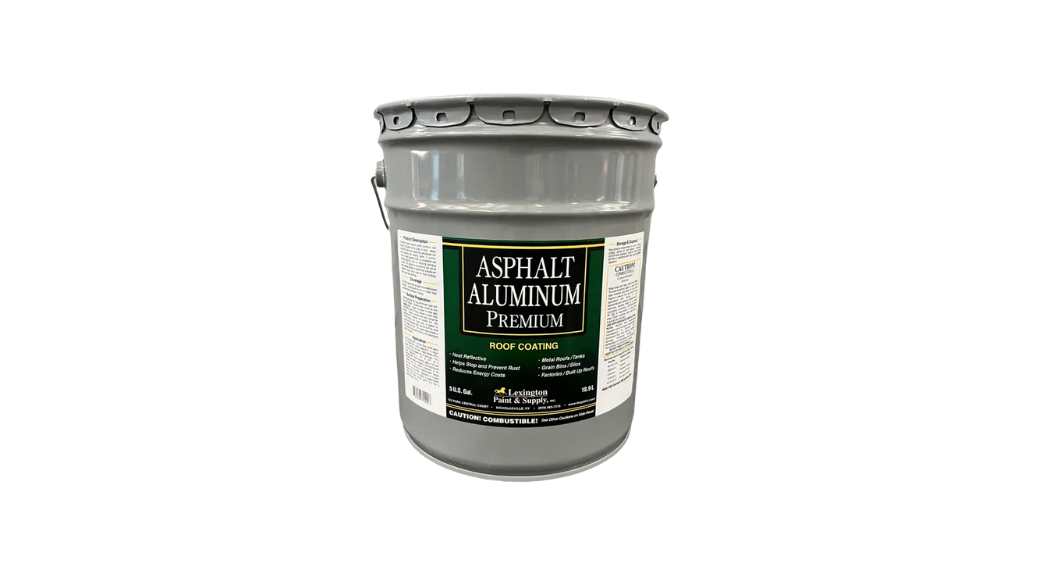 Asphalt Aluminum Roof Coating, 5 Gallon