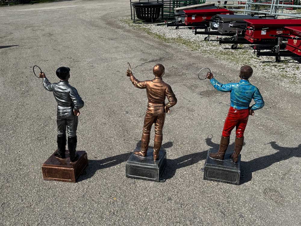 Lawn Jockey Statue — back view