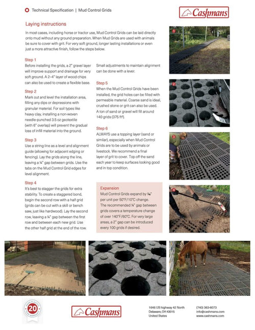 Mud Control Grids laying instructions