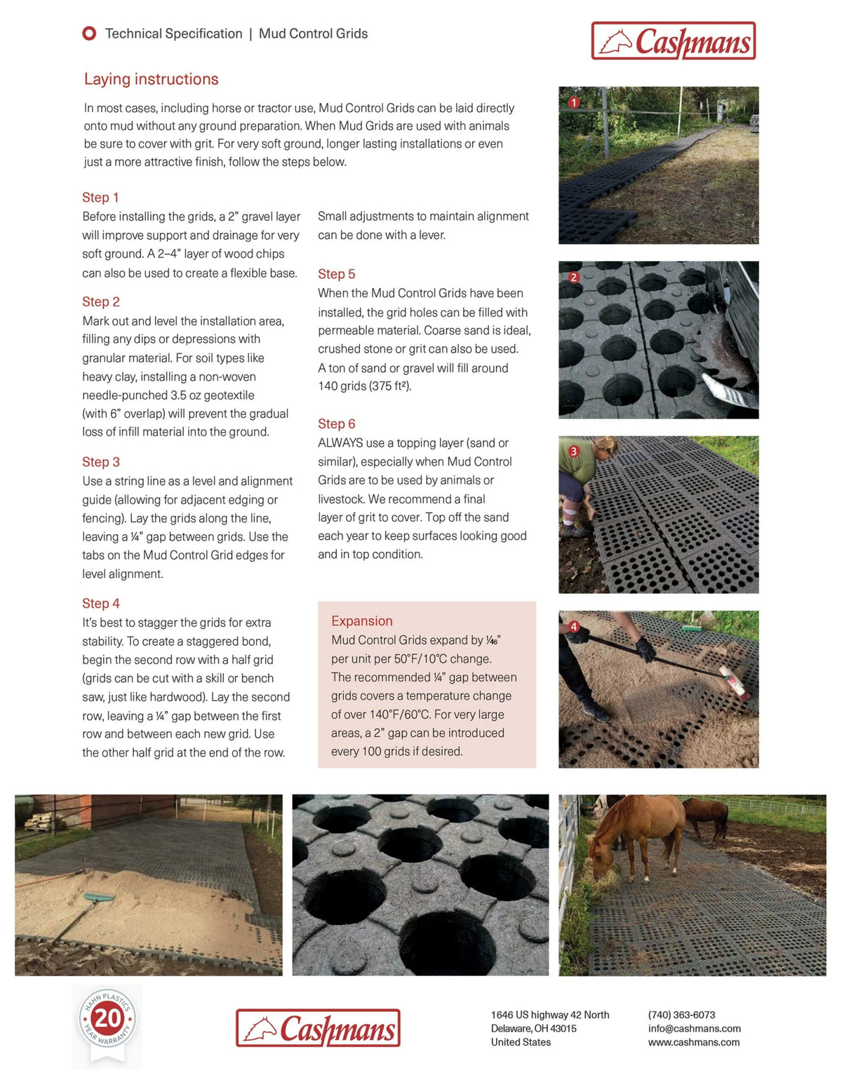 Mud Control Grids laying instructions