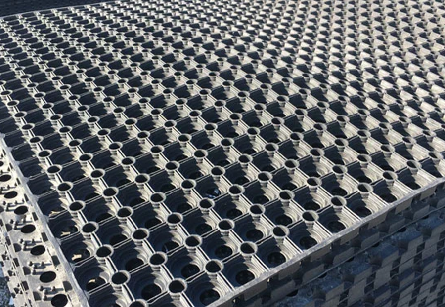 Rubber wash mats laid out in a wash bay