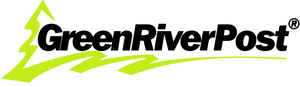 Green River Post logo in bright neon yellow-green and black on a solid black background.