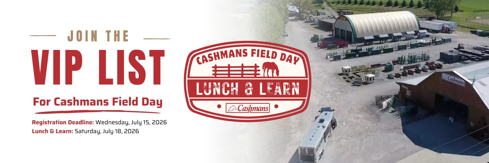 Join the VIP list for Cashmans Field Day