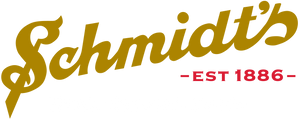 The logo for Schmidt's, featuring the brand name in a stylized gold script with '-EST 1886-' written in red below it, on a plain white background.
