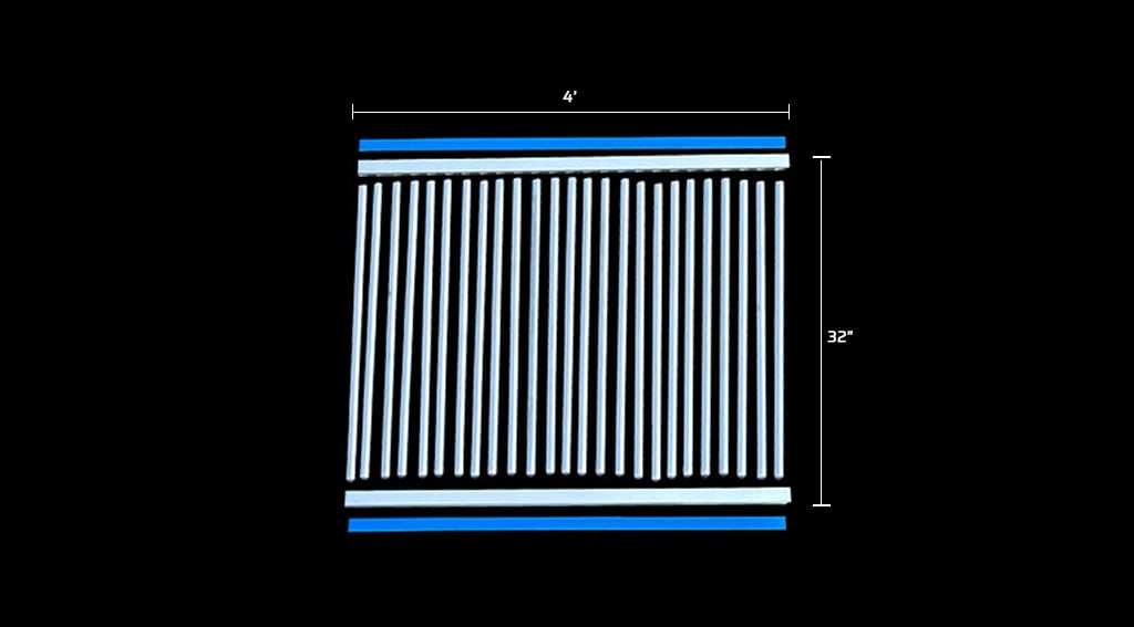 4' Aluminum Lower Ventilation Horse Stall Grill, Full — front view