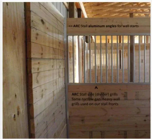 ARC stall aluminum angles and side grills