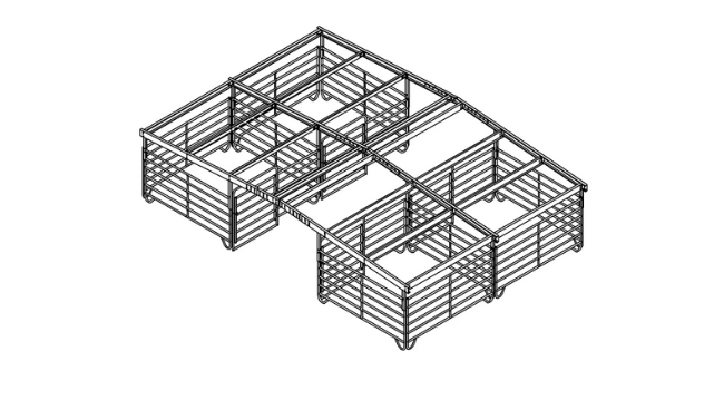 Shelter Kit #10: Four 12' x 12' Corrals with Breezeway