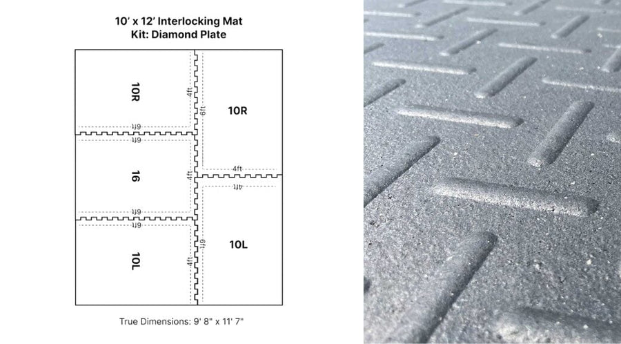 10' x 12' Diamond Interlocking Rubber Stall Mat Kit
