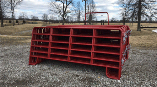 70' Red Economy Horse Round Pen, 18 Panels & Walk-Thru