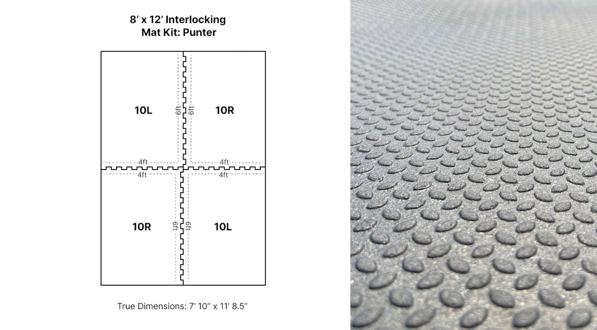 8' x 12' Punter Interlocking Rubber Floor Mat Kit