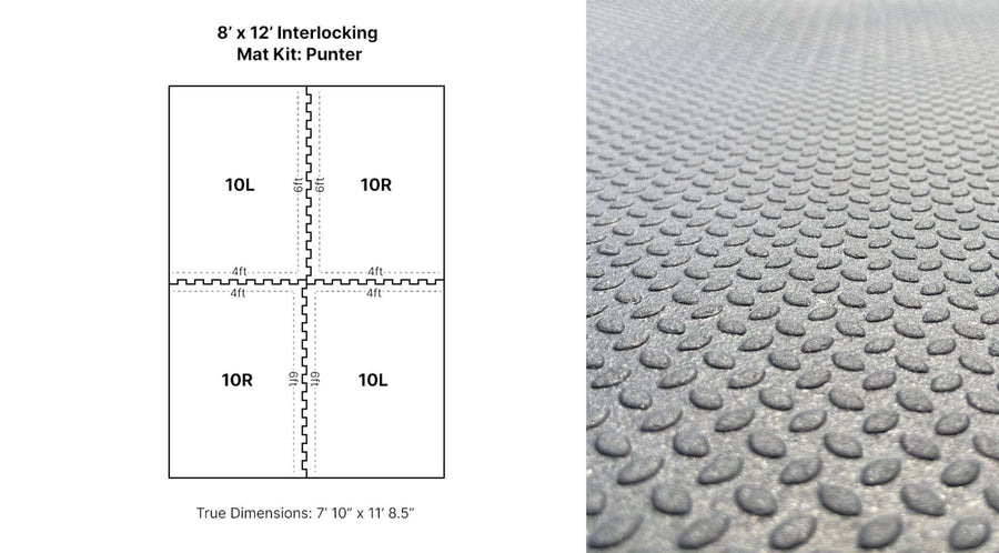 8' x 12' Punter Interlocking Rubber Floor Mat Kit