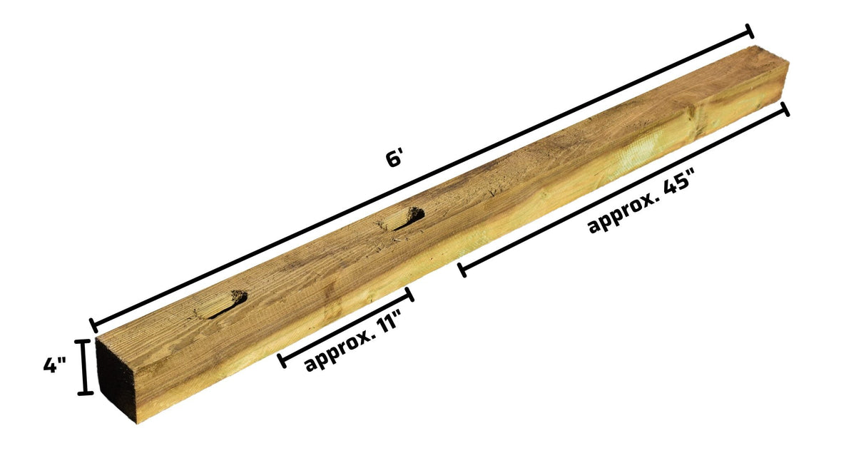 Pressure Treated Southern Yellow Pine Split Rail Fence Post, 2 or 3 Hole — alternate view 5