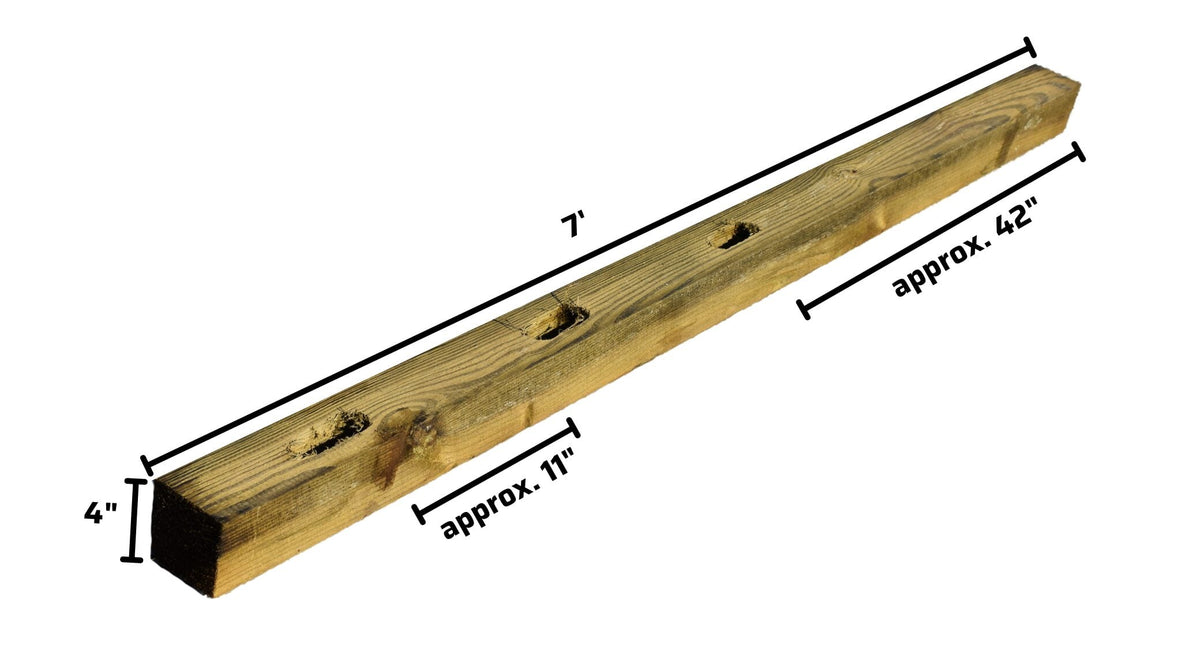 Pressure Treated Southern Yellow Pine Split Rail Fence Post, 2 or 3 Hole — alternate view 4