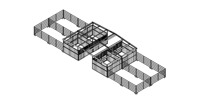 Shelter Kit #13: Four 12' x 12' Enclosed Stalls — alternate view 7